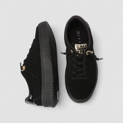 Tênis Casual Feminino Ramarim Nobuck Detalhe Verniz & Pingente Preto