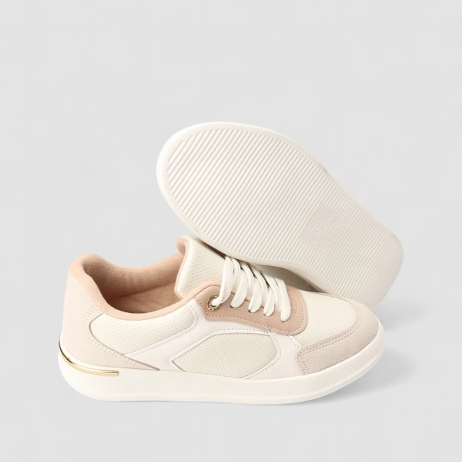 Tênis Casual Feminino Modare Ultraconforto Camurça Nude