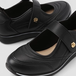 Tênis Casual Boneca Feminino Modare Tira Contato Perfuros Preto