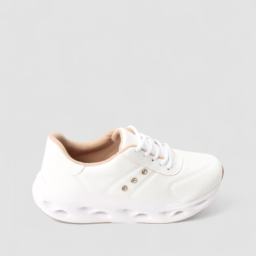 Tênis Chunky Feminino Modare Enfeite Pedraria Glitter Branco