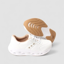Tênis Chunky Feminino Modare Enfeite Pedraria Glitter Branco