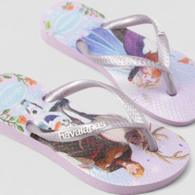 Chinelo Infantil Havaianas Original Frozen Lilás