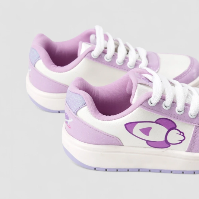 Tênis Casual Infantil Das Rosa Glitter Mesh Lilás