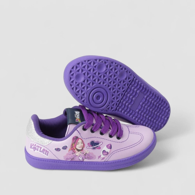 Tênis Casual Infantil Dos Rosa Katlen Glitter Lilás