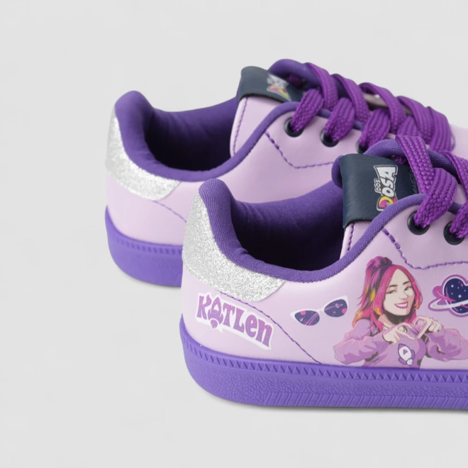 Tênis Casual Infantil Dos Rosa Katlen Glitter Lilás