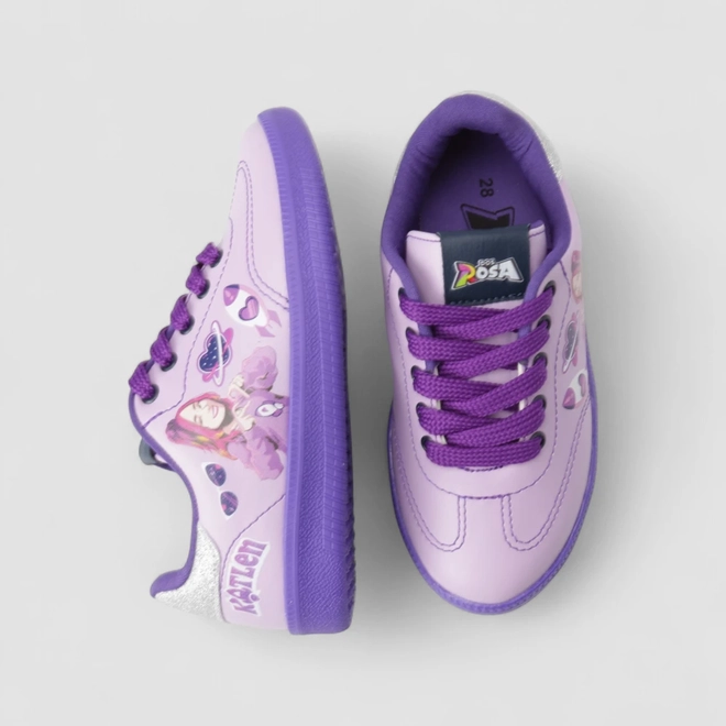 Tênis Casual Infantil Dos Rosa Katlen Glitter Lilás