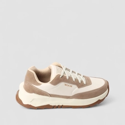 Tênis Chunky Masculino Woche Recorte Camurça Bege