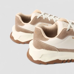 Tênis Chunky Masculino Woche Recorte Camurça Bege