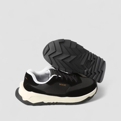 Tênis Chunky Masculino Woche Recorte Camurça Preto