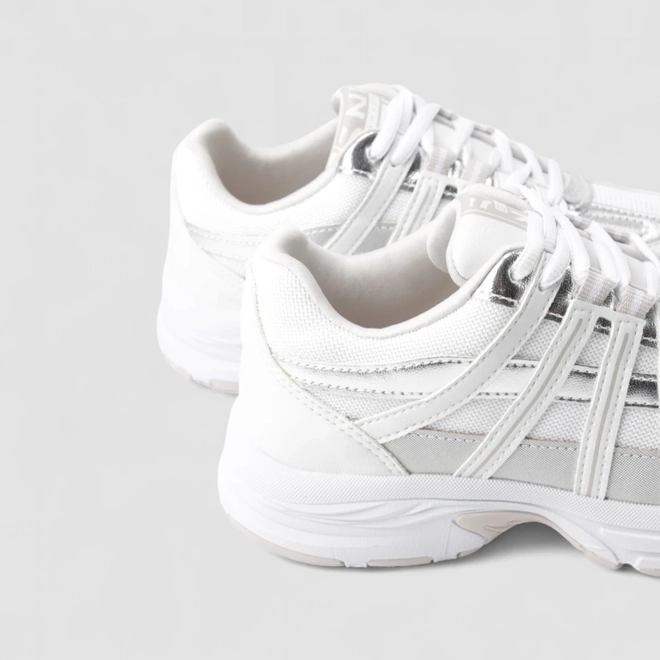 Tênis Casual Feminino Ramarim Detalhes Prata Mesh Branco