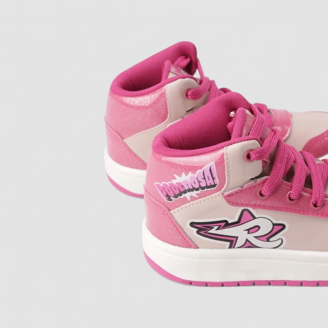 Tênis Casual Infantil Das Rosa Verniz Glitter Rosa