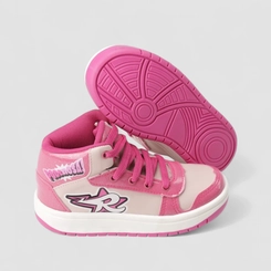 Tênis Casual Infantil Das Rosa Verniz Glitter Rosa