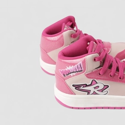 Tênis Casual Infantil Das Rosa Verniz Glitter Rosa