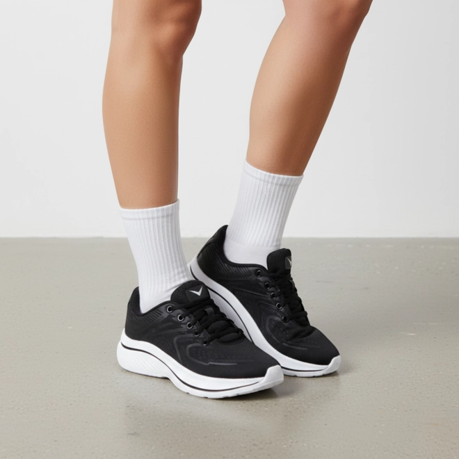 Tênis Esportivo Feminino Vertus Texturizado Preto