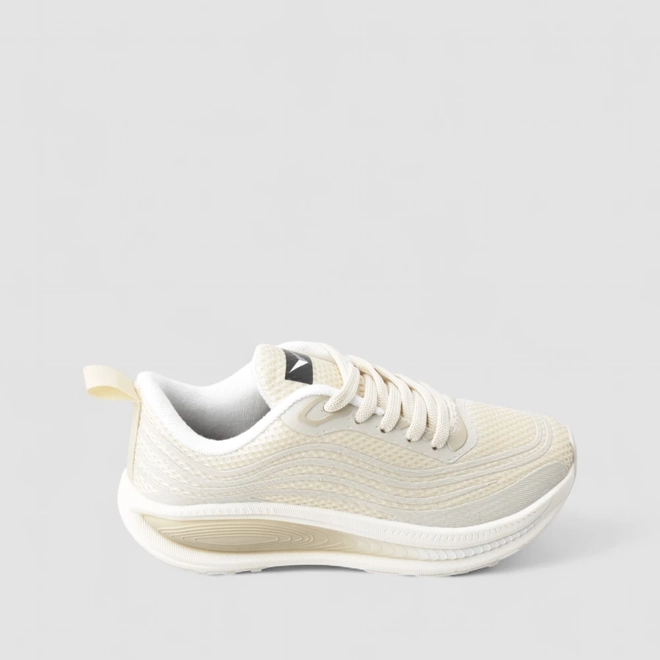 Tênis Esportivo Feminino Vertus Faixas Estilizadas Off White