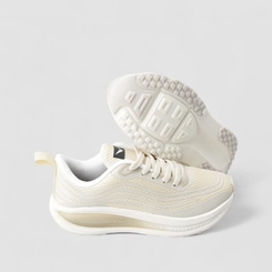 Tênis Esportivo Feminino Vertus Faixas Estilizadas Off White