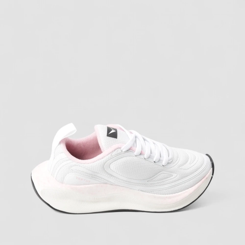 Tênis Esportivo Feminino Vertus Mesh Branco & Rosa