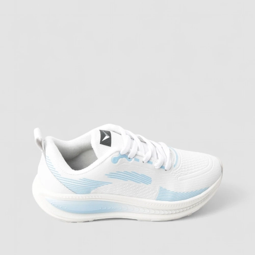 Tênis Esportivo Feminino Vertus Listras Estilizadas Branco & Azul