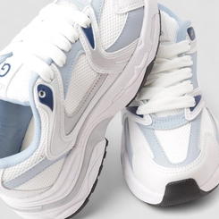 Tênis Casual Feminino Logus Mesh Branco & Azul