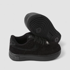 Tênis Casual Feminino Vanscy Camurça Detalhe Glitter Preto