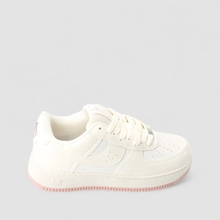 Tênis Casual Feminino Vanscy Pesfuros Recorte Verniz Branco