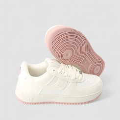 Tênis Casual Feminino Vanscy Pesfuros Recorte Verniz Branco