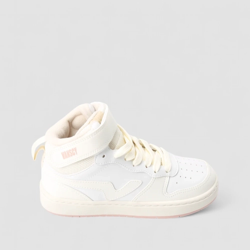 Tênis Casual Feminino Vanscy Cano Alto Mesh Off White