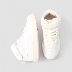Tênis Casual Feminino Vanscy Cano Alto Mesh Off White