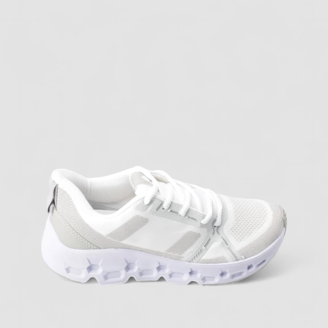 Tênis Chunky Feminino Vertus Texturizado Branco & Cinza
