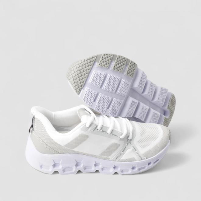 Tênis Chunky Feminino Vertus Texturizado Branco & Cinza
