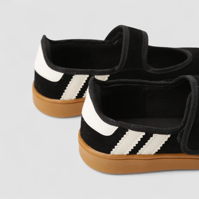 Tênis Casual Feminino Gabriela Boneca Listras Camurça Preto