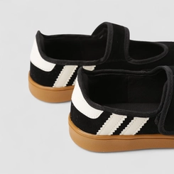 Tênis Casual Feminino Gabriela Boneca Listras Camurça Preto