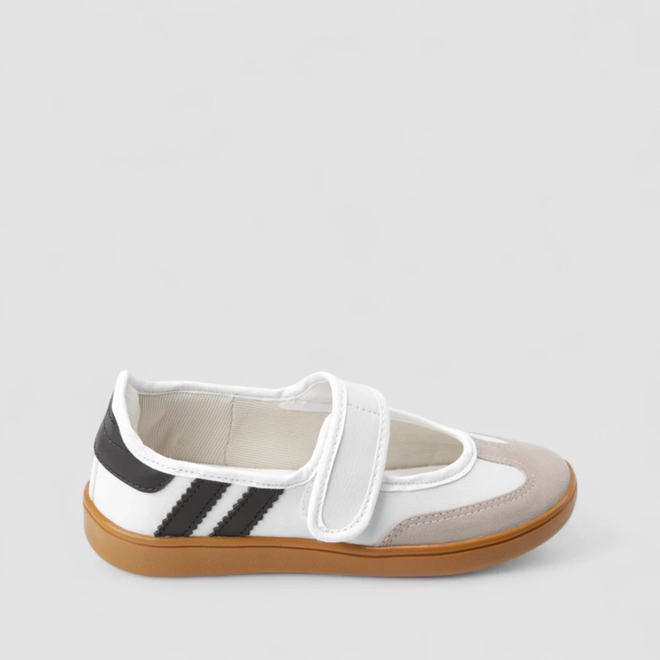 Tênis Casual Feminino Gabriela Boneca Listras Branco