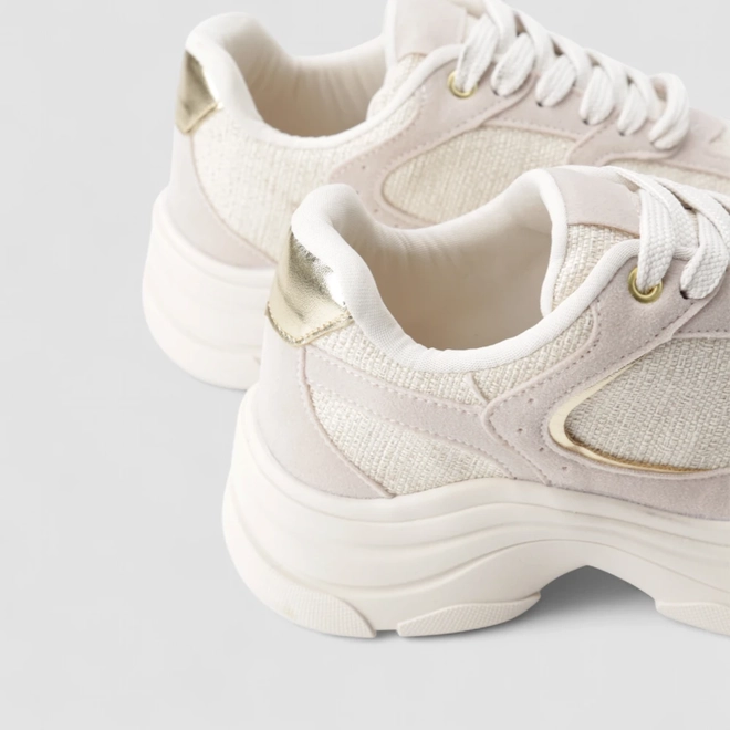 Tênis Chunky Feminino Gabriela Camurça Trama Off White