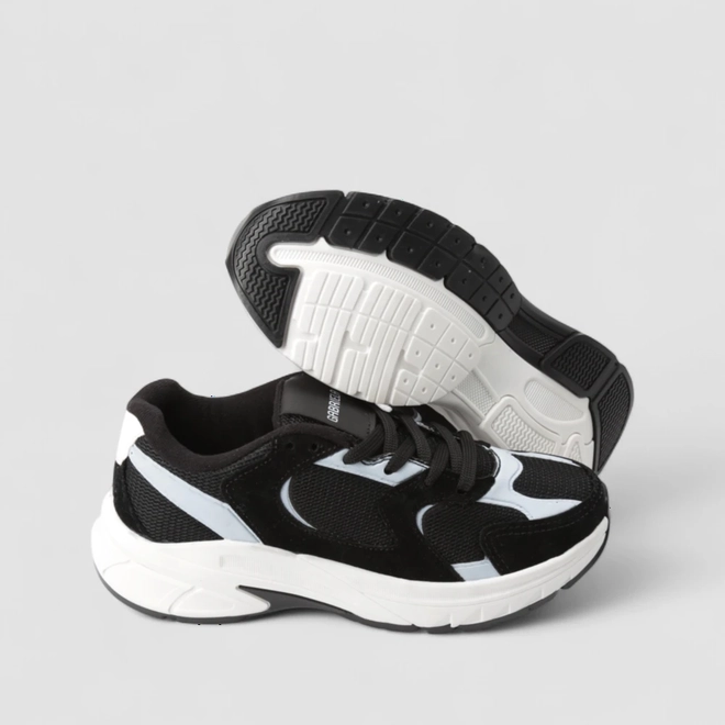Tênis Casual Feminino Gabriela Mesh Recorte Nobuck Preto