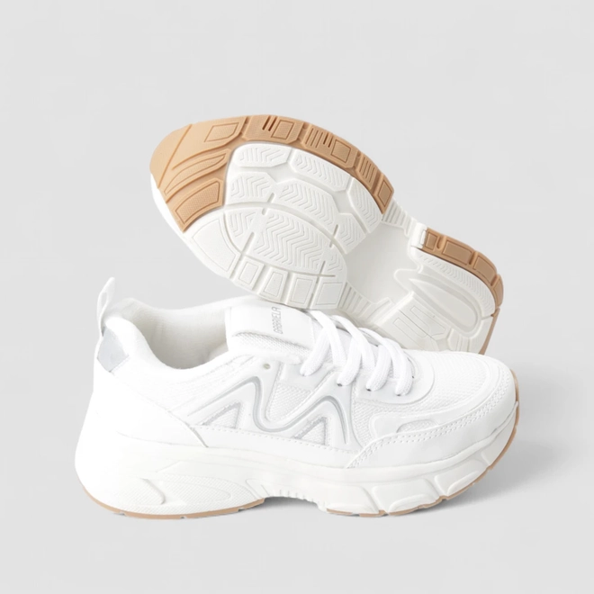 Tênis Chunky Feminino Gabriela Mesh Branco