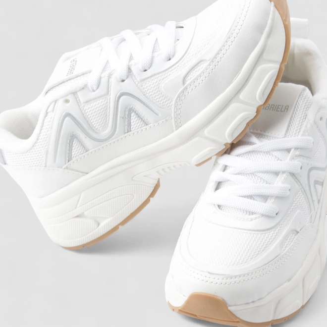 Tênis Chunky Feminino Gabriela Mesh Branco