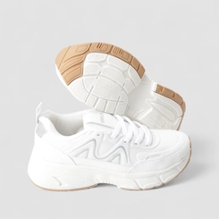 Tênis Chunky Feminino Gabriela Mesh Branco