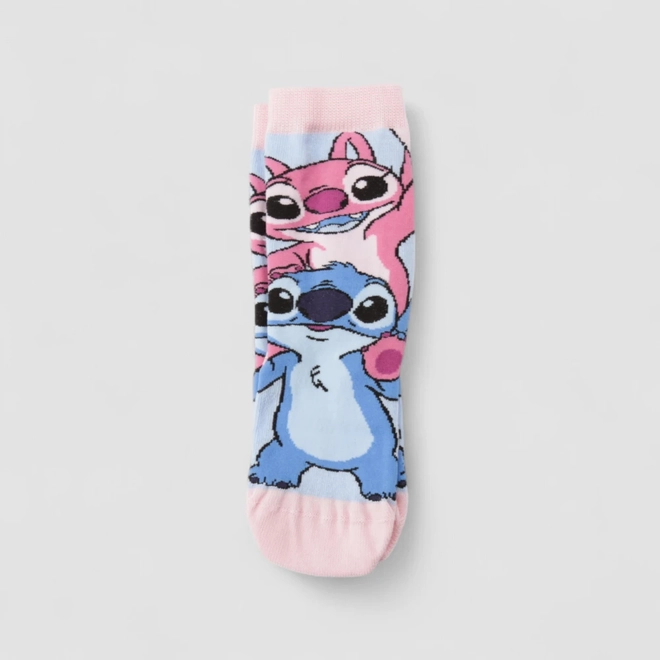Meia Infantil Lupo Stitch & Angel 24-29 Rosa