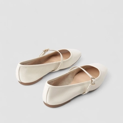 Sapatilha Boneca Feminina Gabriela Couro Off White