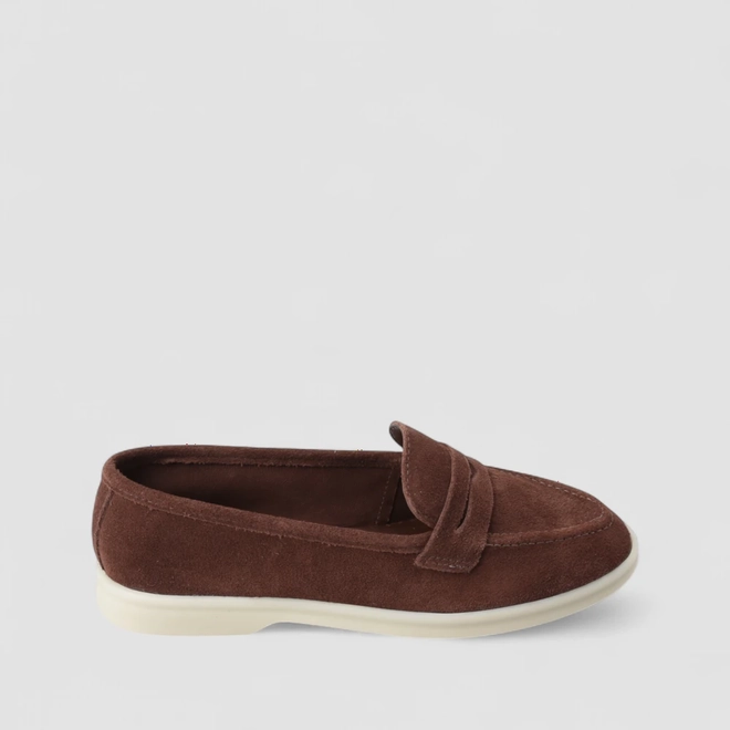 Mocassim Feminina Gabriela Loafer Couro Marrom