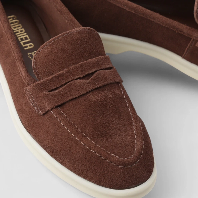 Mocassim Feminina Gabriela Loafer Couro Marrom