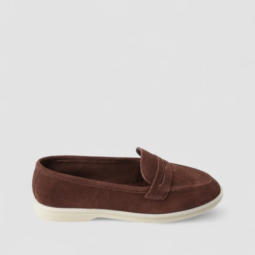 Mocassim Feminina Gabriela Loafer Couro Marrom