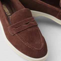 Mocassim Feminina Gabriela Loafer Couro Marrom