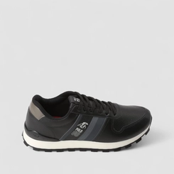 Tênis Casual Masculino Polo Go Perfuros Faixas Laterais Preto