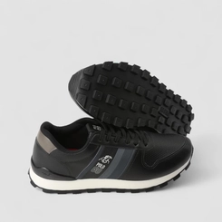Tênis Casual Masculino Polo Go Perfuros Faixas Laterais Preto
