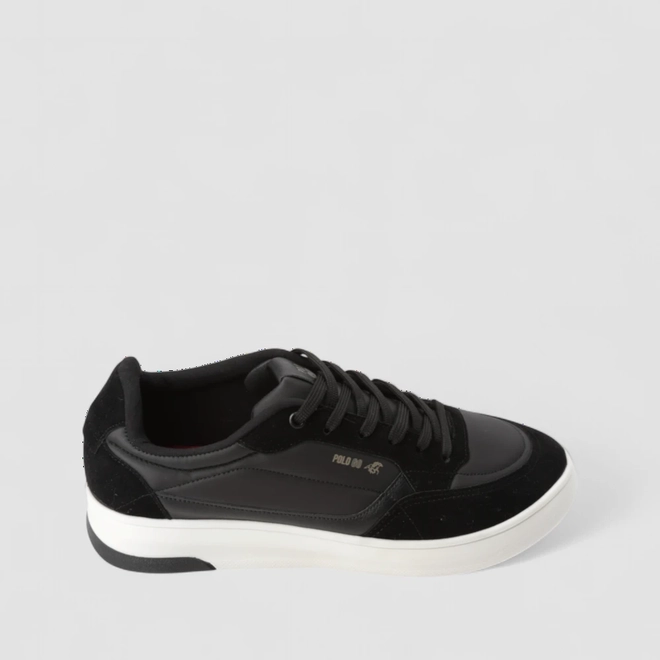 Tênis Casual Masculino Polo Go Recorte Camurça Preto