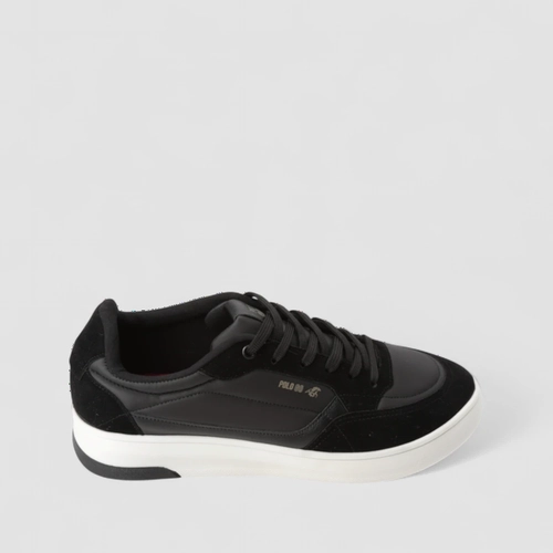 Tênis Casual Masculino Polo Go Recorte Camurça Preto