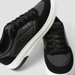 Tênis Casual Masculino Polo Go Recorte Camurça Preto