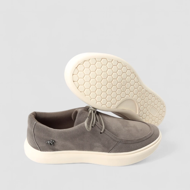 Tênis Casual Masculino Polo Go Camurça Cinza
